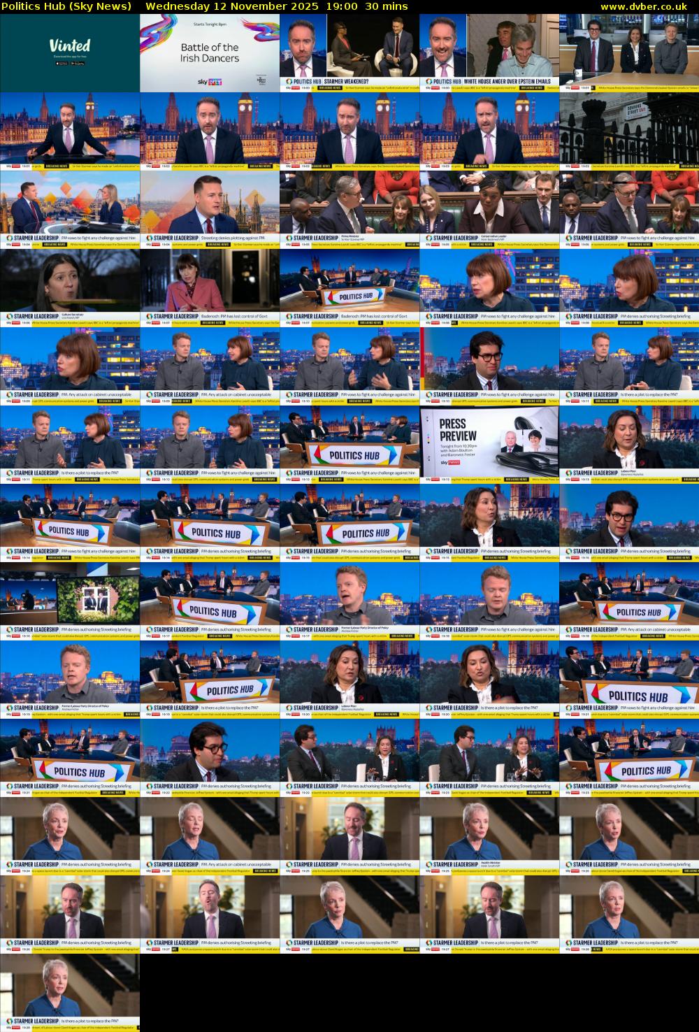 Politics Hub (Sky News) Wednesday 12 November 2025 19:00 - 19:30