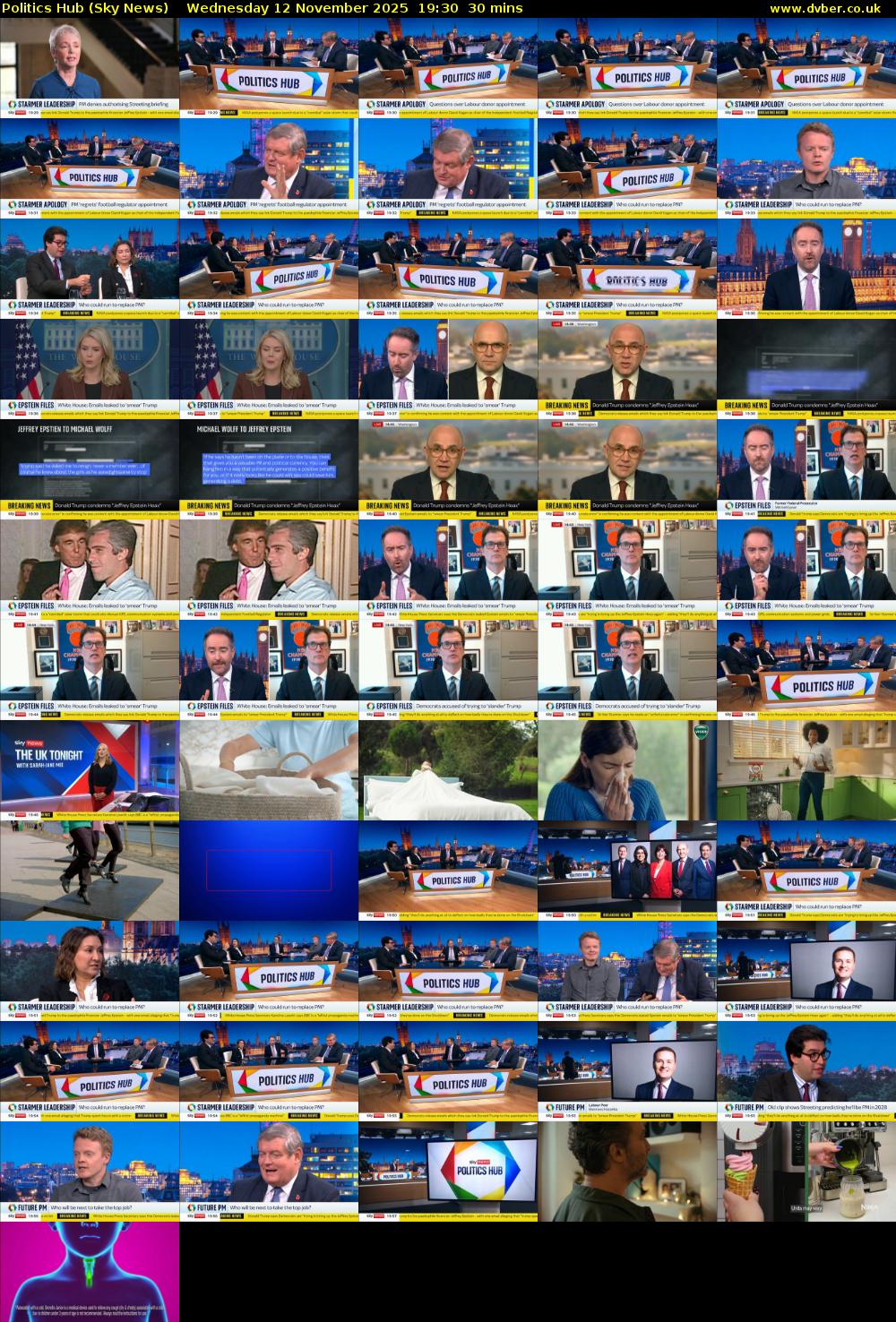 Politics Hub (Sky News) Wednesday 12 November 2025 19:30 - 20:00