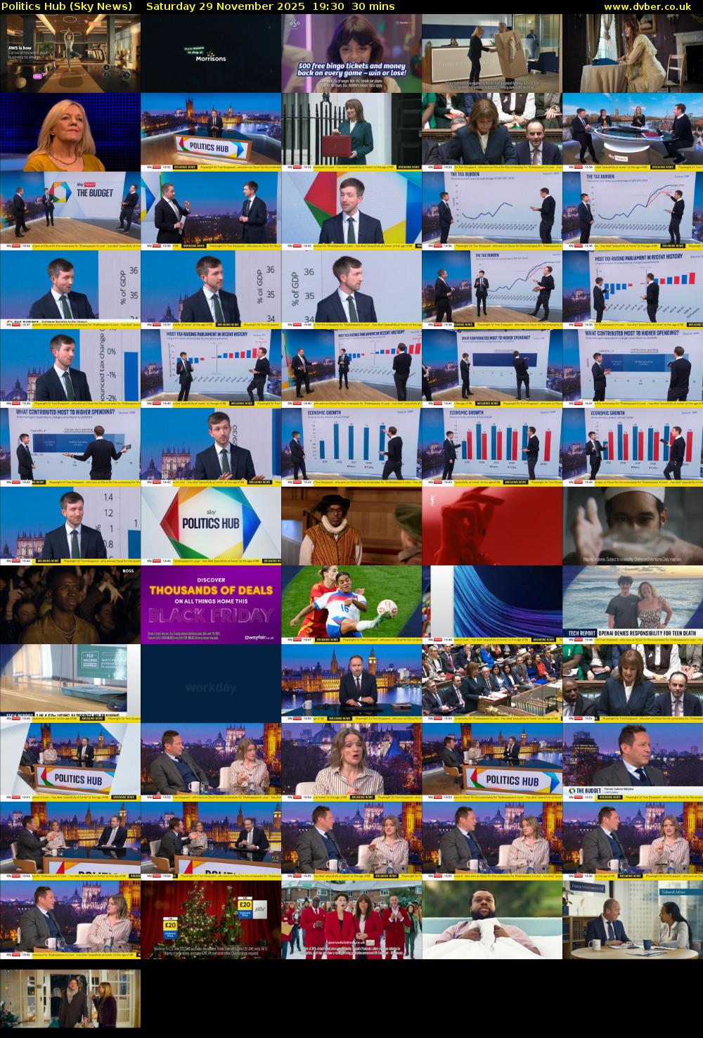 Politics Hub (Sky News) Saturday 29 November 2025 19:30 - 20:00