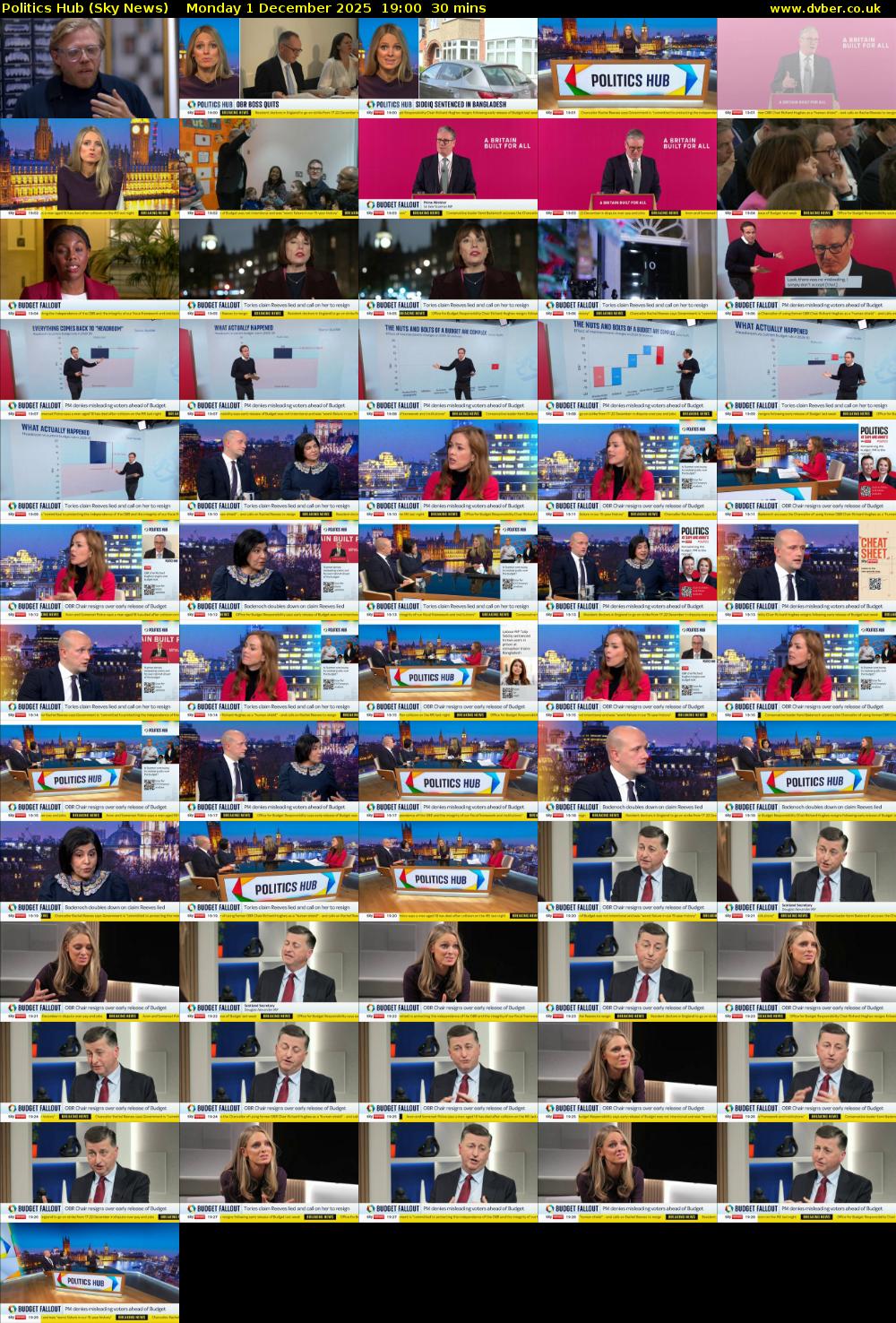 Politics Hub (Sky News) Monday 1 December 2025 19:00 - 19:30