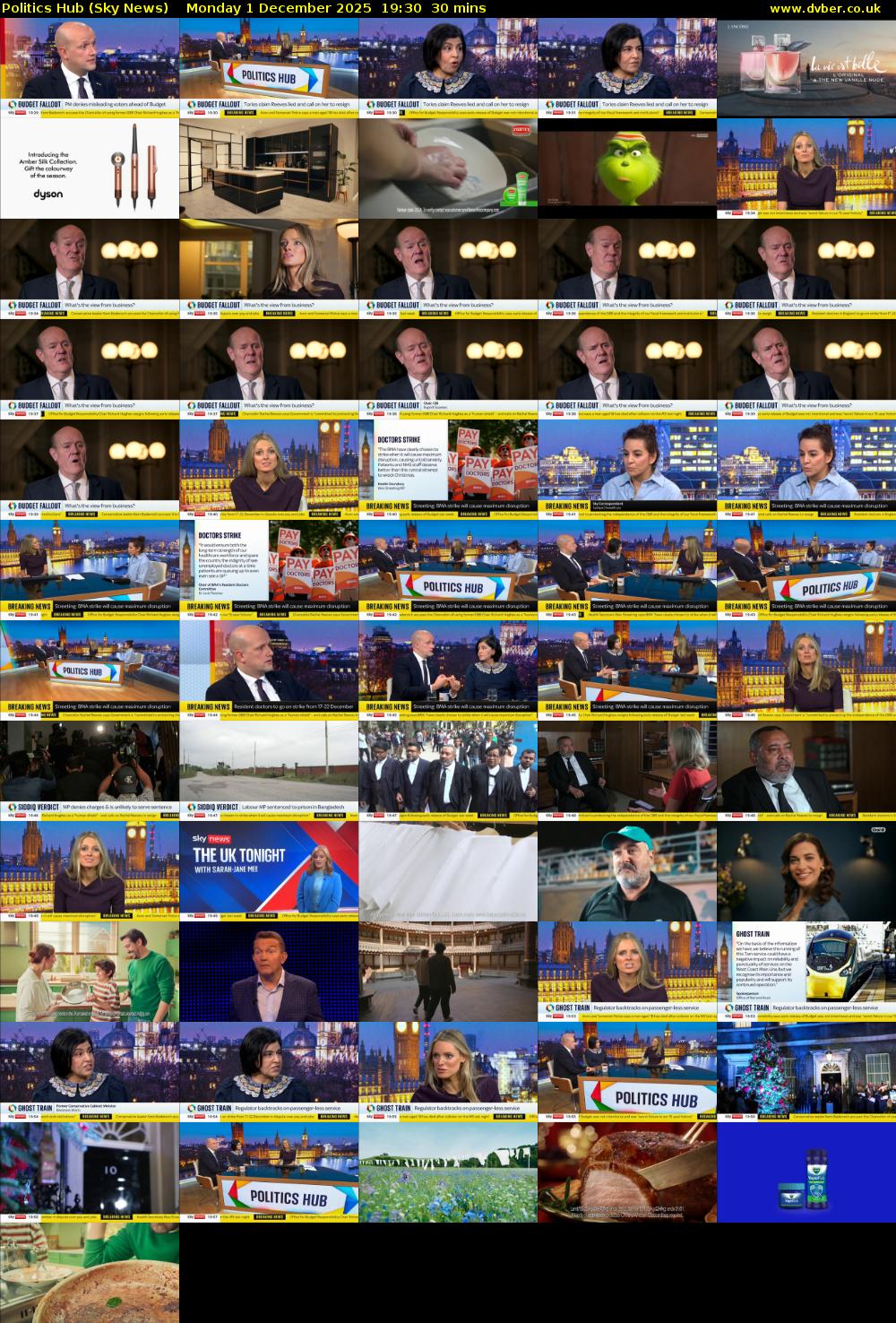 Politics Hub (Sky News) Monday 1 December 2025 19:30 - 20:00