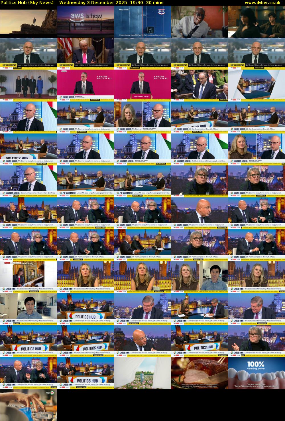 Politics Hub (Sky News) Wednesday 3 December 2025 19:30 - 20:00