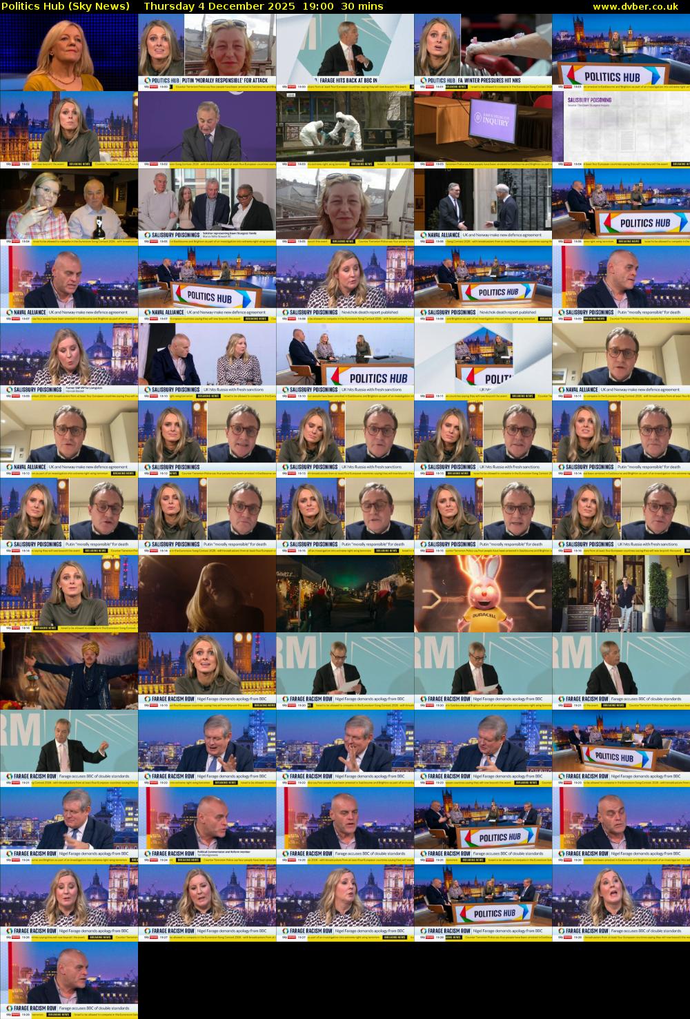 Politics Hub (Sky News) Thursday 4 December 2025 19:00 - 19:30