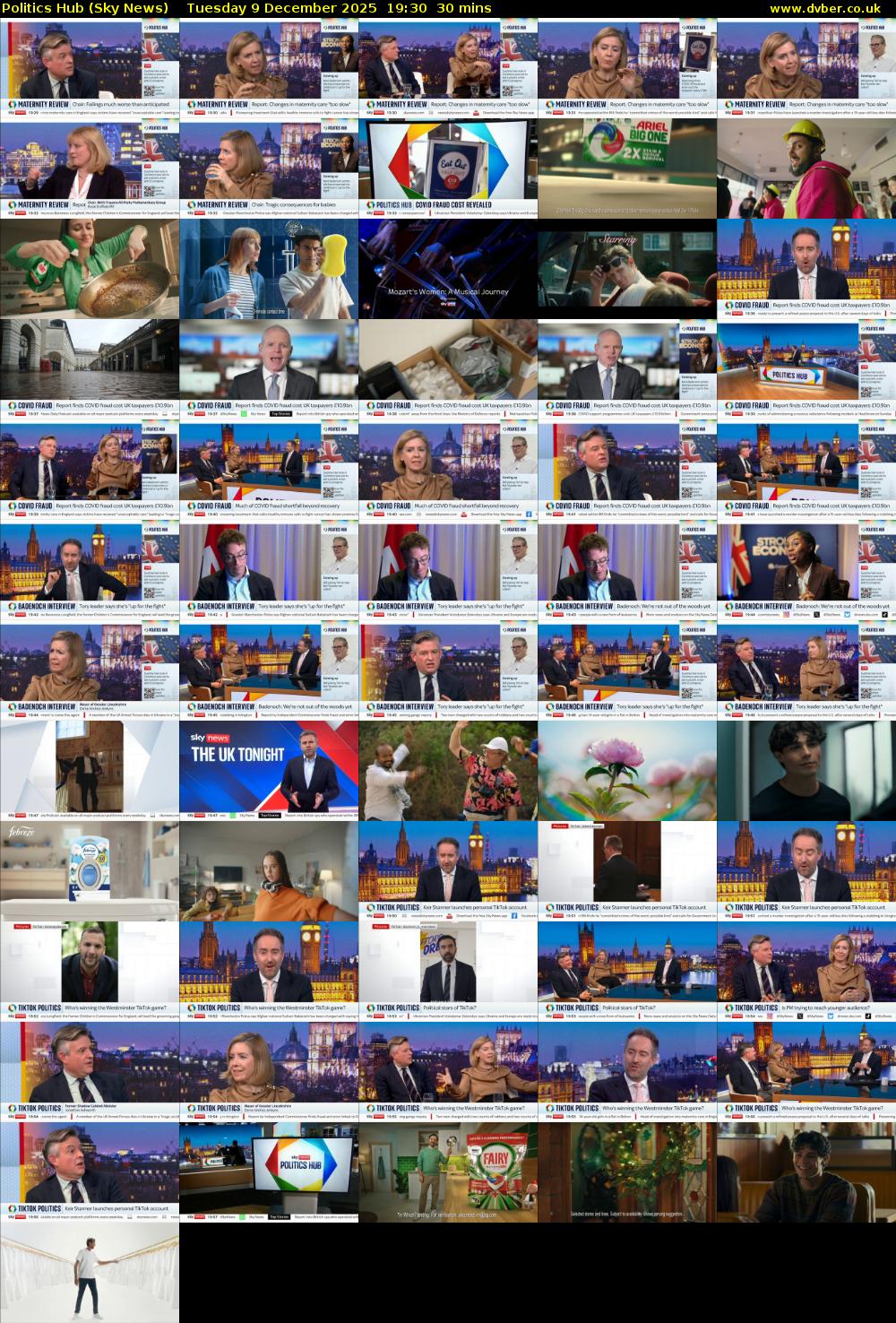 Politics Hub (Sky News) Tuesday 9 December 2025 19:30 - 20:00