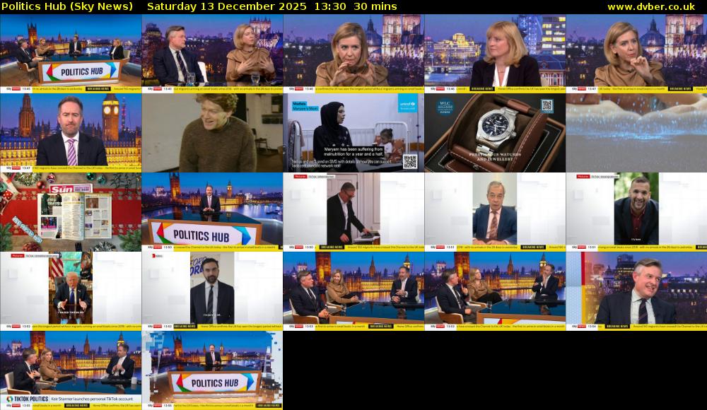 Politics Hub (Sky News) Saturday 13 December 2025 13:30 - 14:00