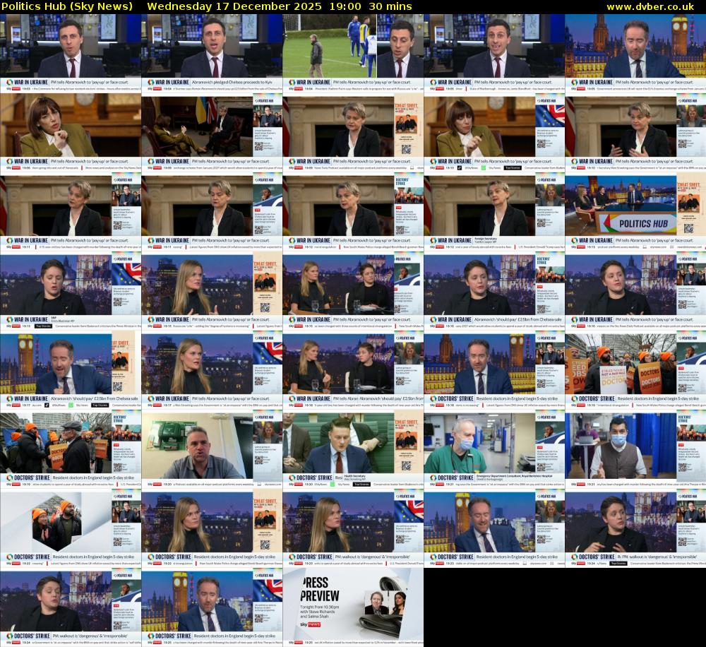 Politics Hub (Sky News) Wednesday 17 December 2025 19:00 - 19:30