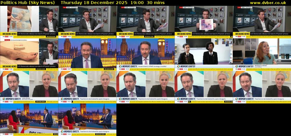 Politics Hub (Sky News) Thursday 18 December 2025 19:00 - 19:30