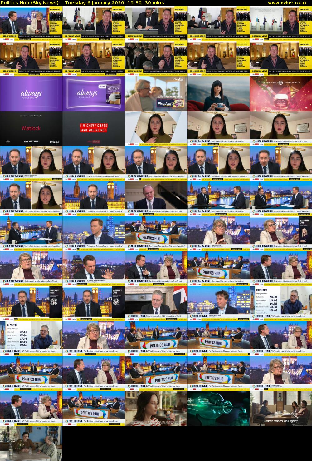 Politics Hub (Sky News) Tuesday 6 January 2026 19:30 - 20:00