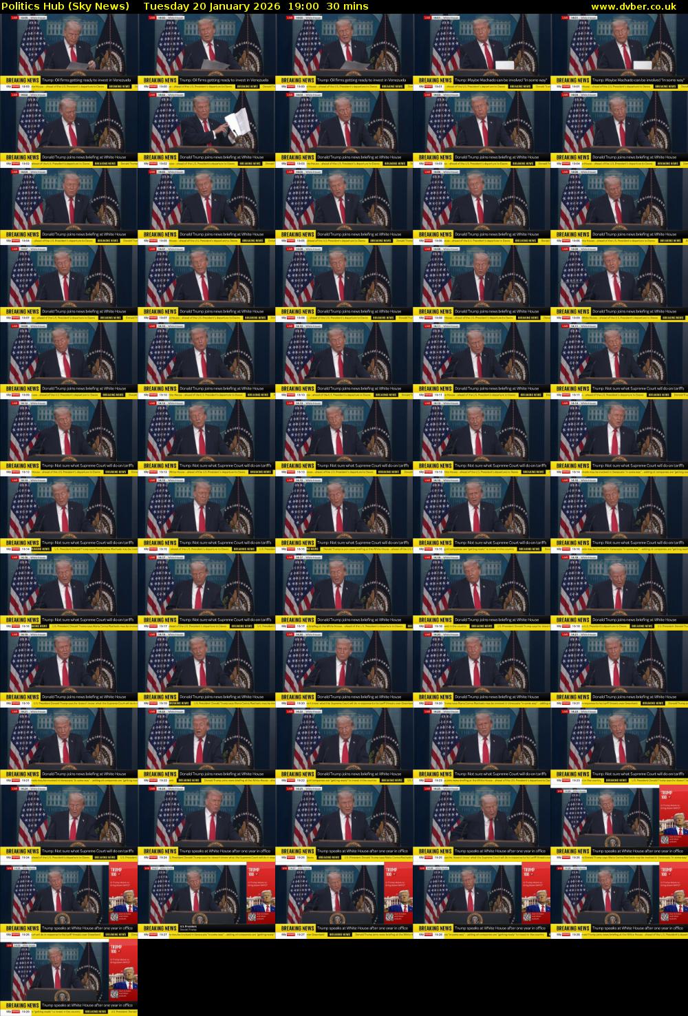 Politics Hub (Sky News) Tuesday 20 January 2026 19:00 - 19:30