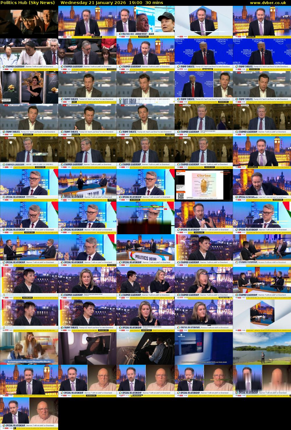 Politics Hub (Sky News) Wednesday 21 January 2026 19:00 - 19:30