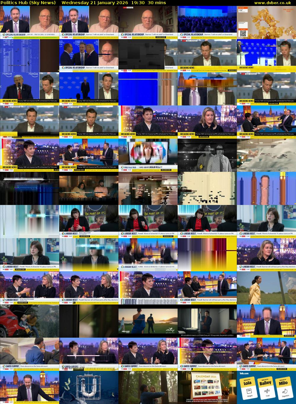 Politics Hub (Sky News) Wednesday 21 January 2026 19:30 - 20:00