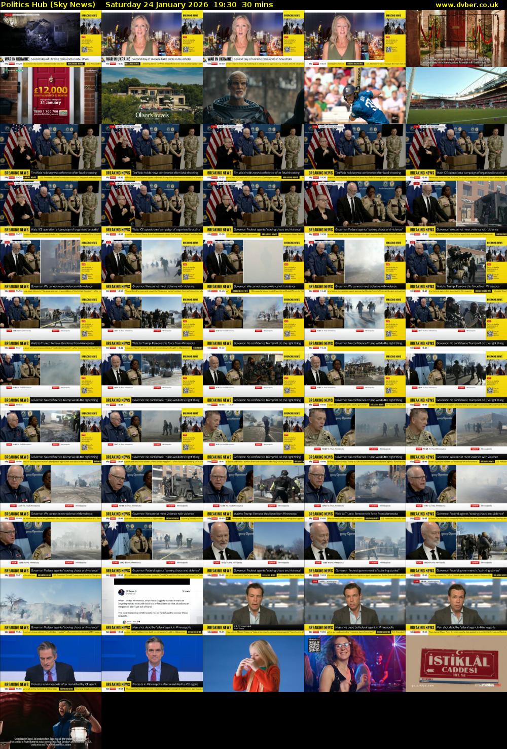 Politics Hub (Sky News) Saturday 24 January 2026 19:30 - 20:00