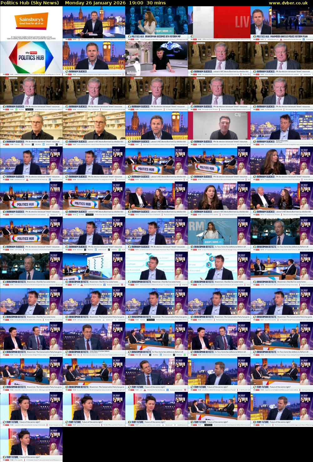 Politics Hub (Sky News) Monday 26 January 2026 19:00 - 19:30