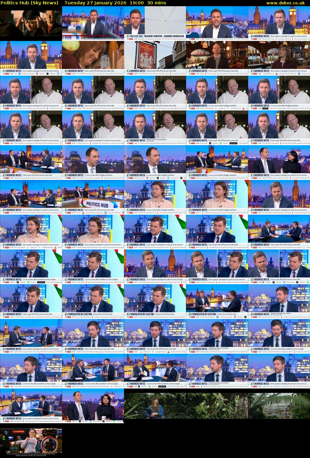 Politics Hub (Sky News) Tuesday 27 January 2026 19:00 - 19:30