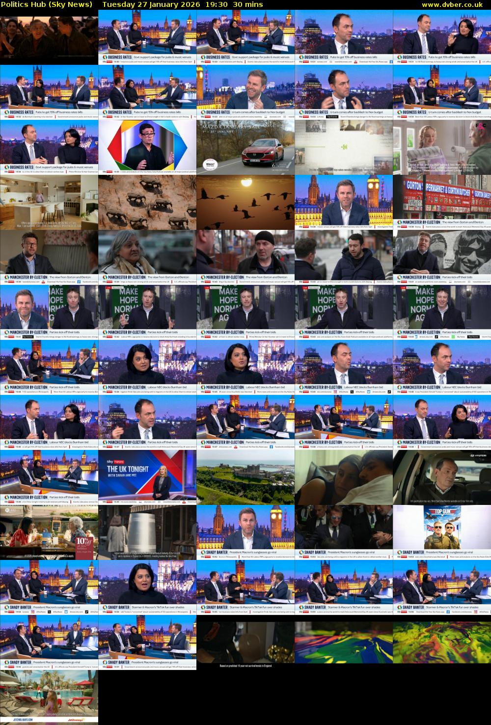 Politics Hub (Sky News) Tuesday 27 January 2026 19:30 - 20:00