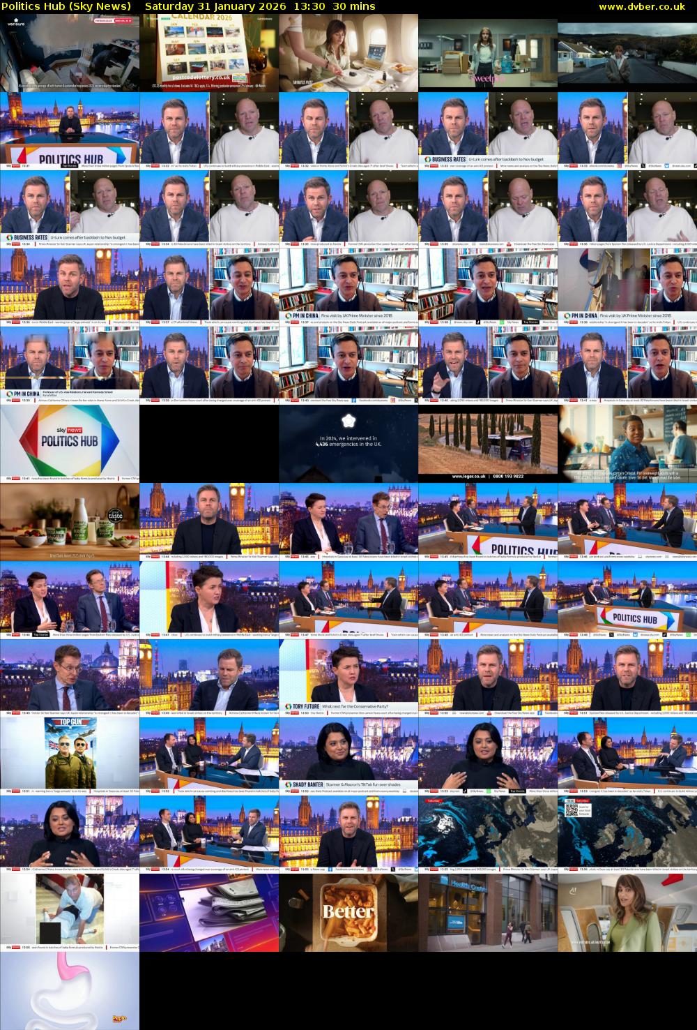 Politics Hub (Sky News) Saturday 31 January 2026 13:30 - 14:00
