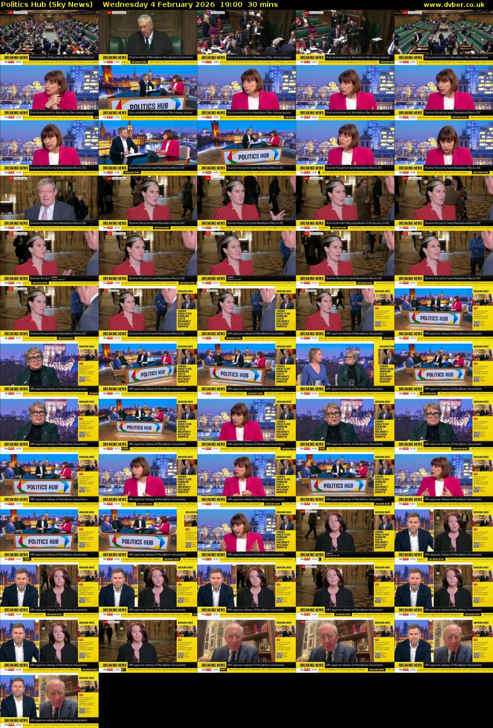 Politics Hub (Sky News) Wednesday 4 February 2026 19:00 - 19:30
