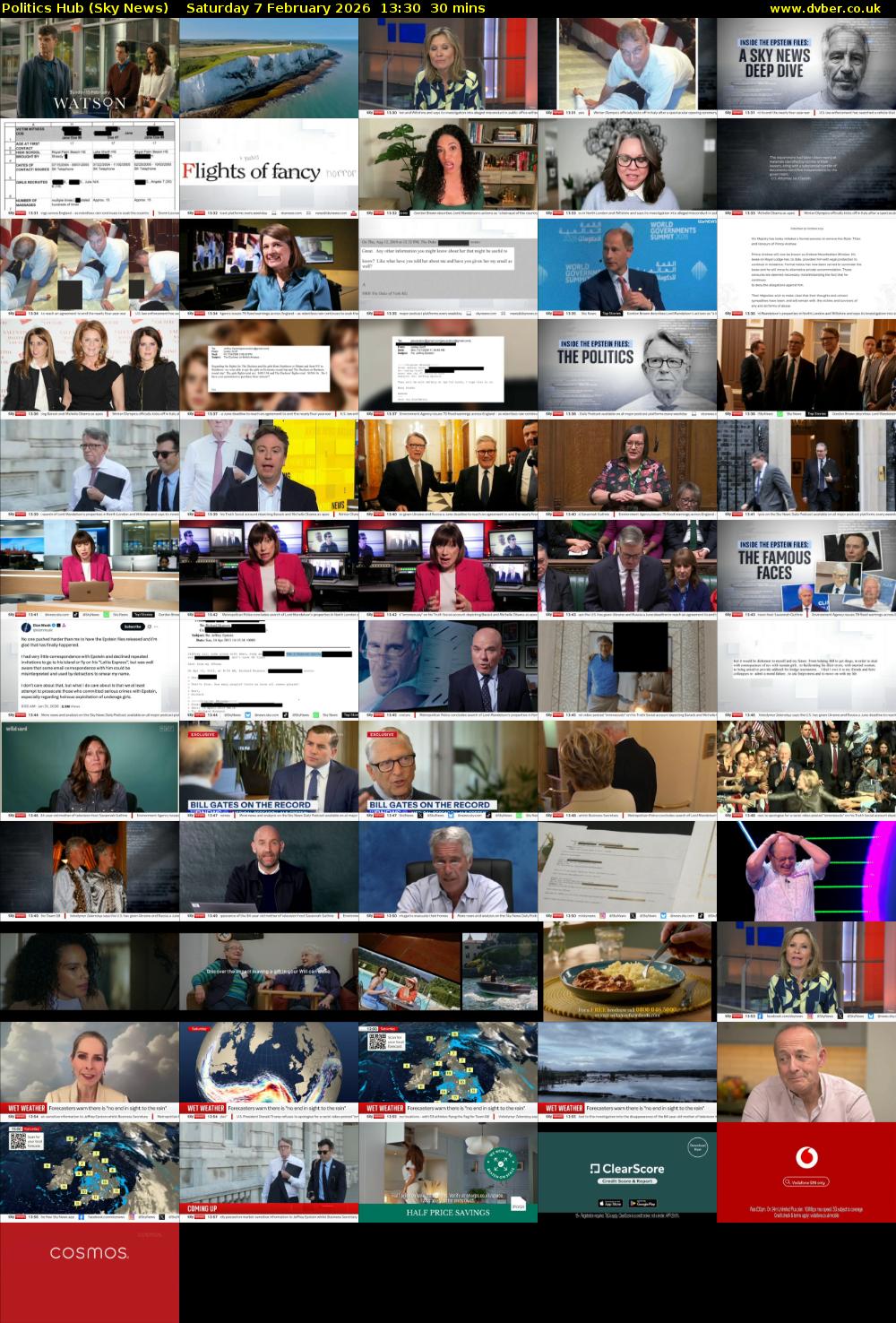 Politics Hub (Sky News) Saturday 7 February 2026 13:30 - 14:00