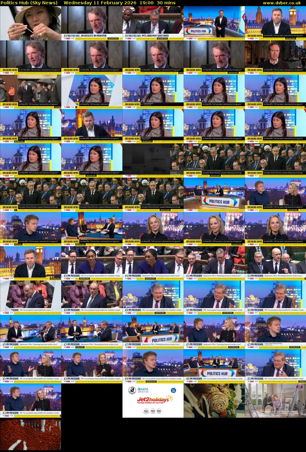 Politics Hub (Sky News) Wednesday 11 February 2026 19:00 - 19:30