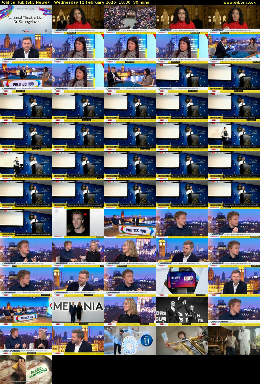 Politics Hub (Sky News) Wednesday 11 February 2026 19:30 - 20:00