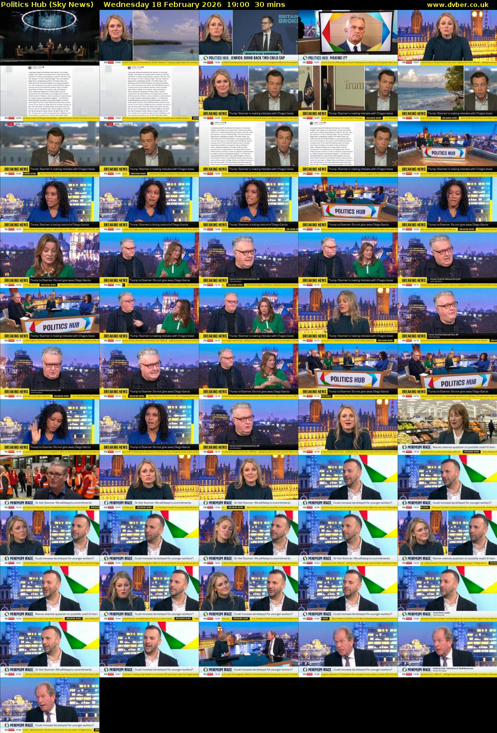 Politics Hub (Sky News) Wednesday 18 February 2026 19:00 - 19:30