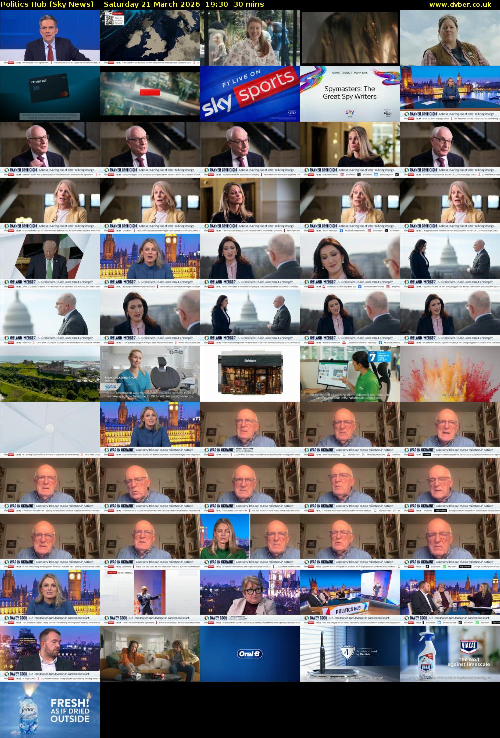 Politics Hub (Sky News) Saturday 21 March 2026 19:30 - 20:00