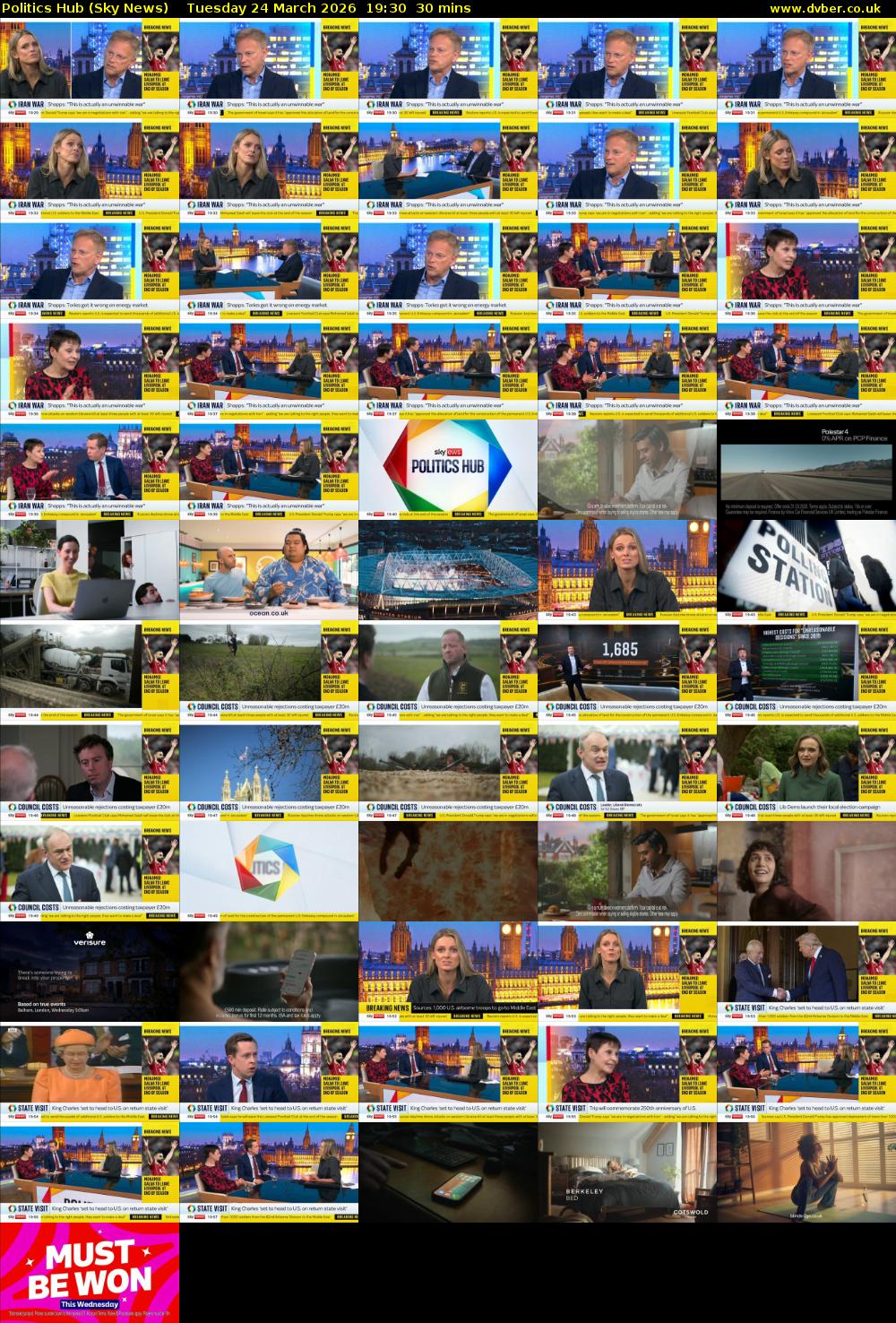 Politics Hub (Sky News) Tuesday 24 March 2026 19:30 - 20:00