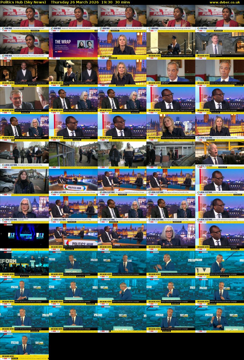 Politics Hub (Sky News) Thursday 26 March 2026 19:30 - 20:00
