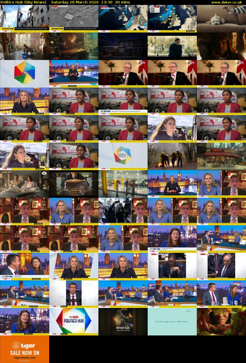 Politics Hub (Sky News) Saturday 28 March 2026 13:30 - 14:00
