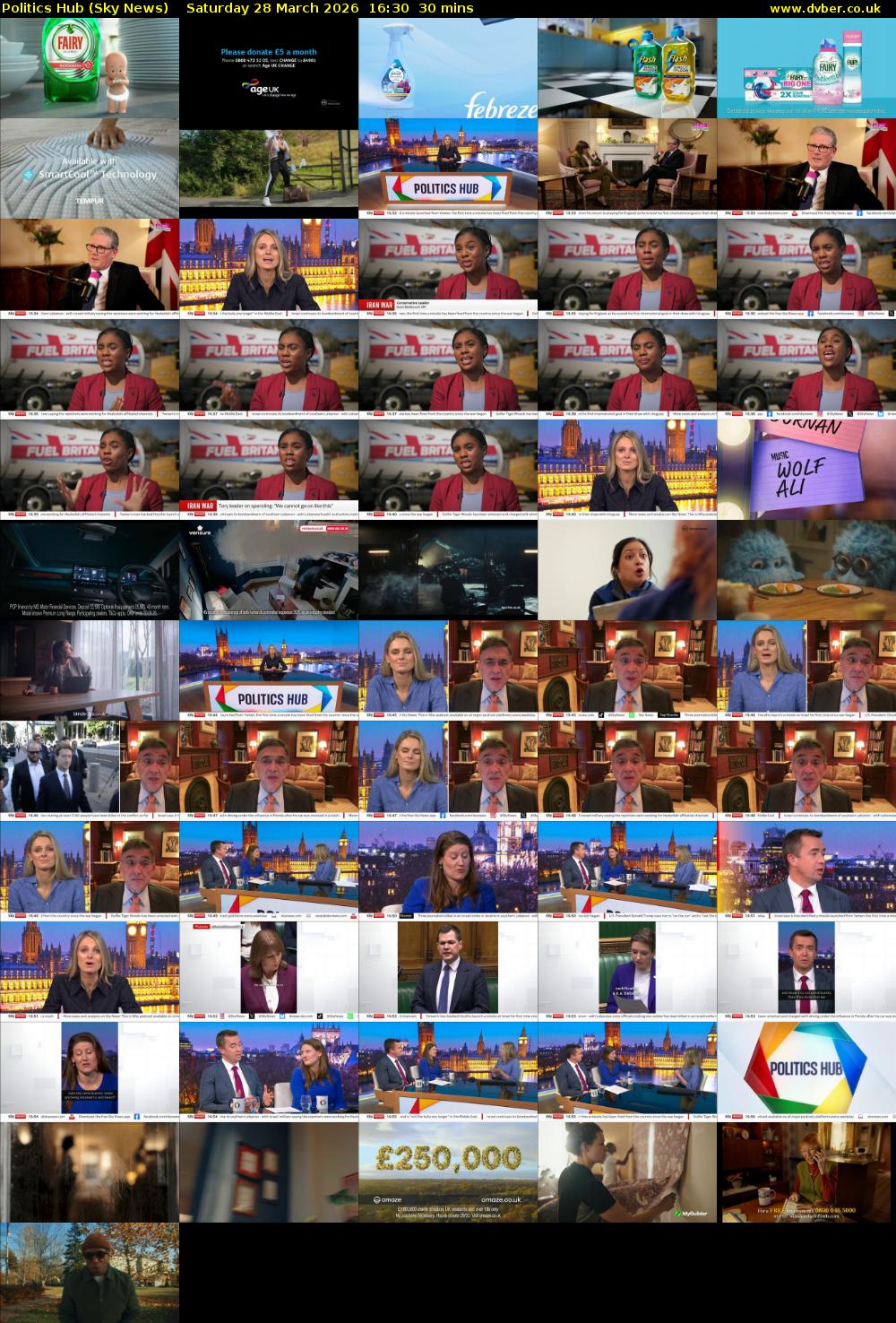Politics Hub (Sky News) Saturday 28 March 2026 16:30 - 17:00