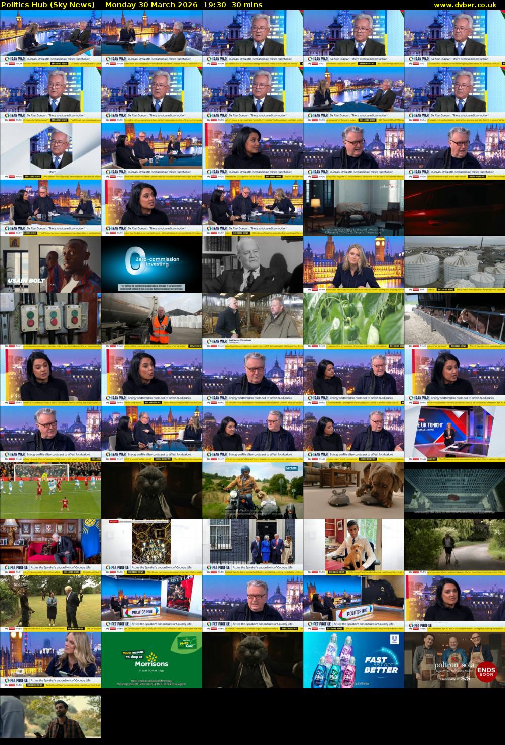 Politics Hub (Sky News) Monday 30 March 2026 19:30 - 20:00