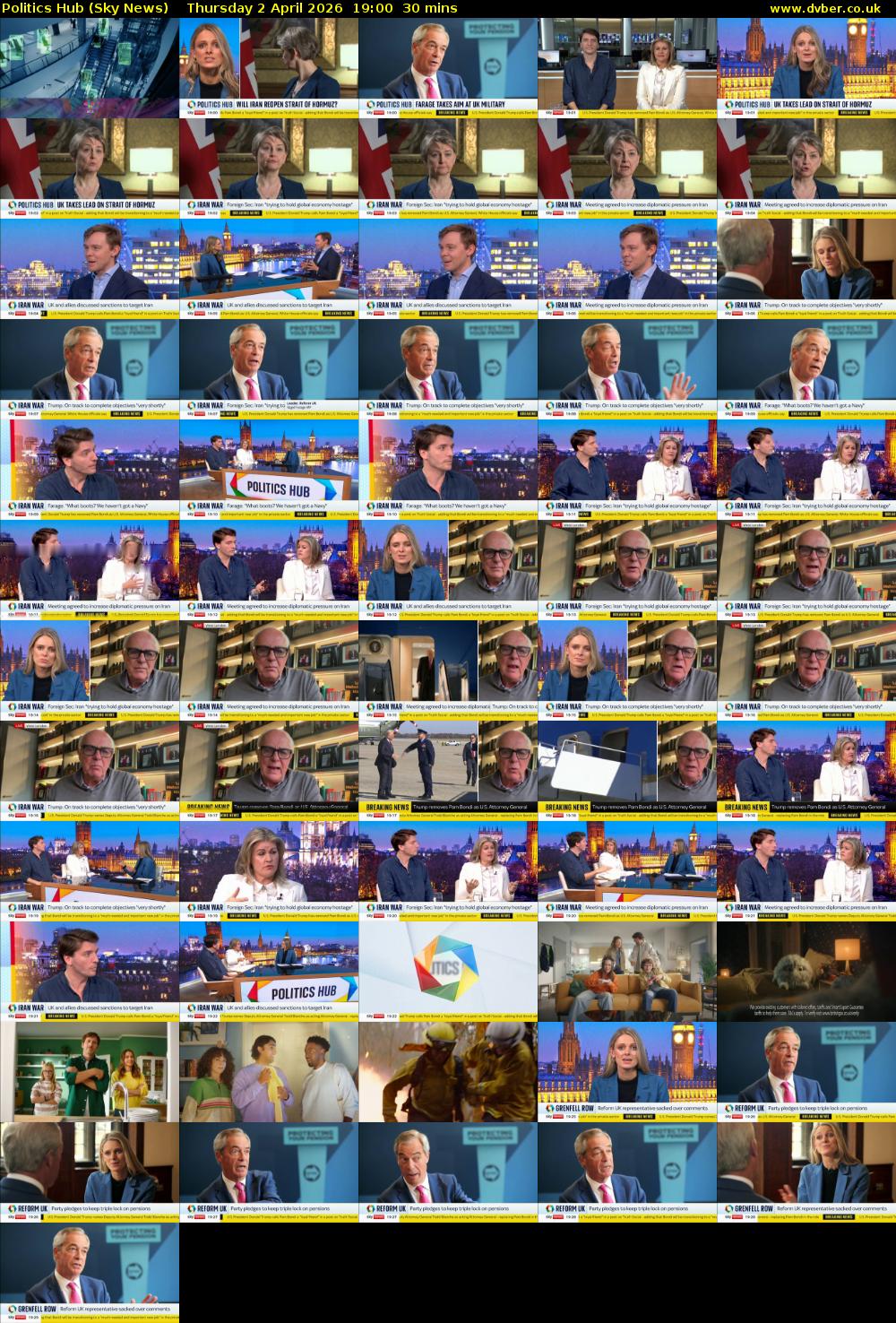 Politics Hub (Sky News) Thursday 2 April 2026 19:00 - 19:30