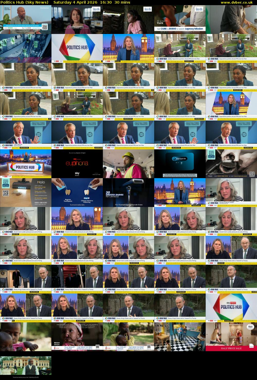 Politics Hub (Sky News) Saturday 4 April 2026 16:30 - 17:00