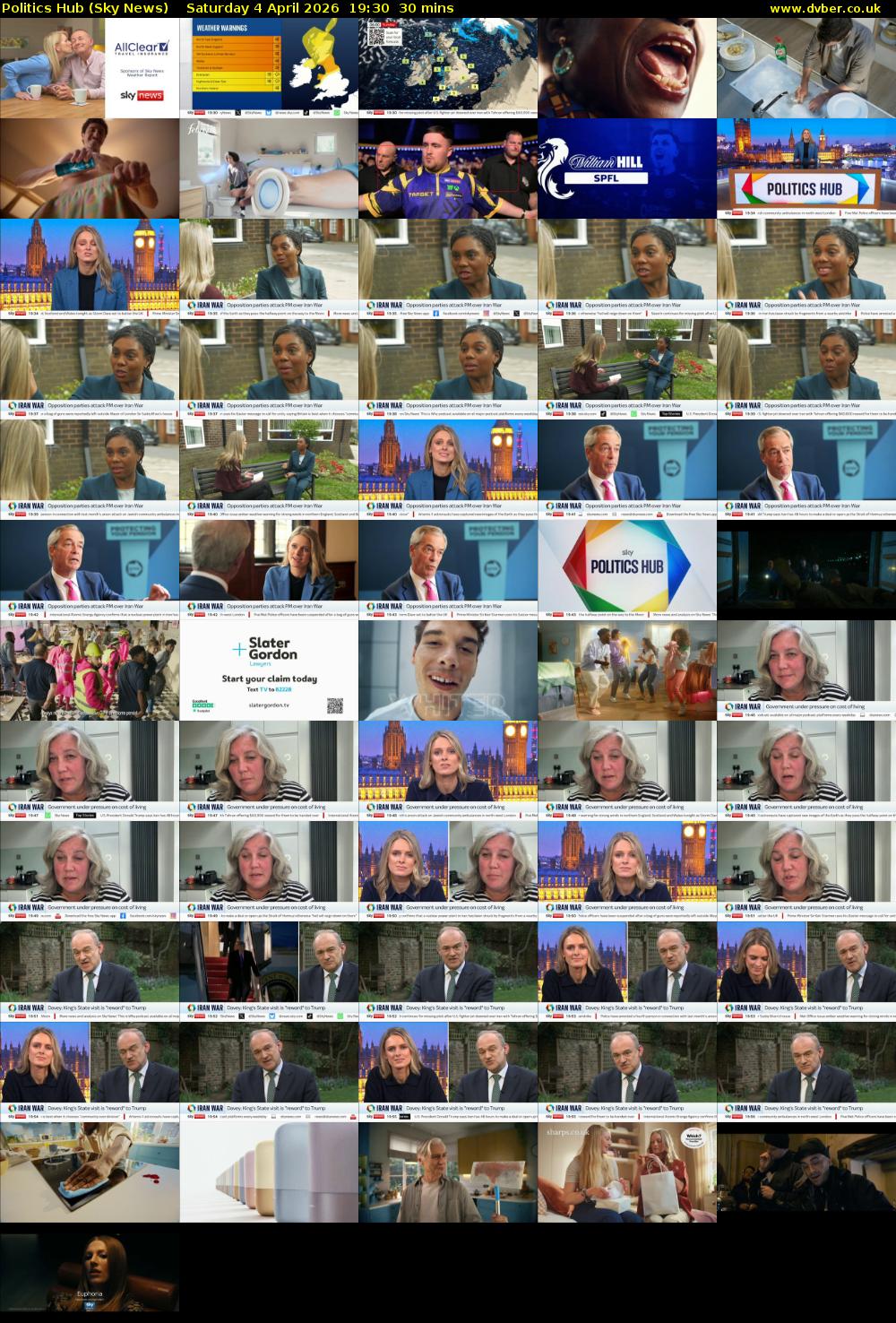 Politics Hub (Sky News) Saturday 4 April 2026 19:30 - 20:00