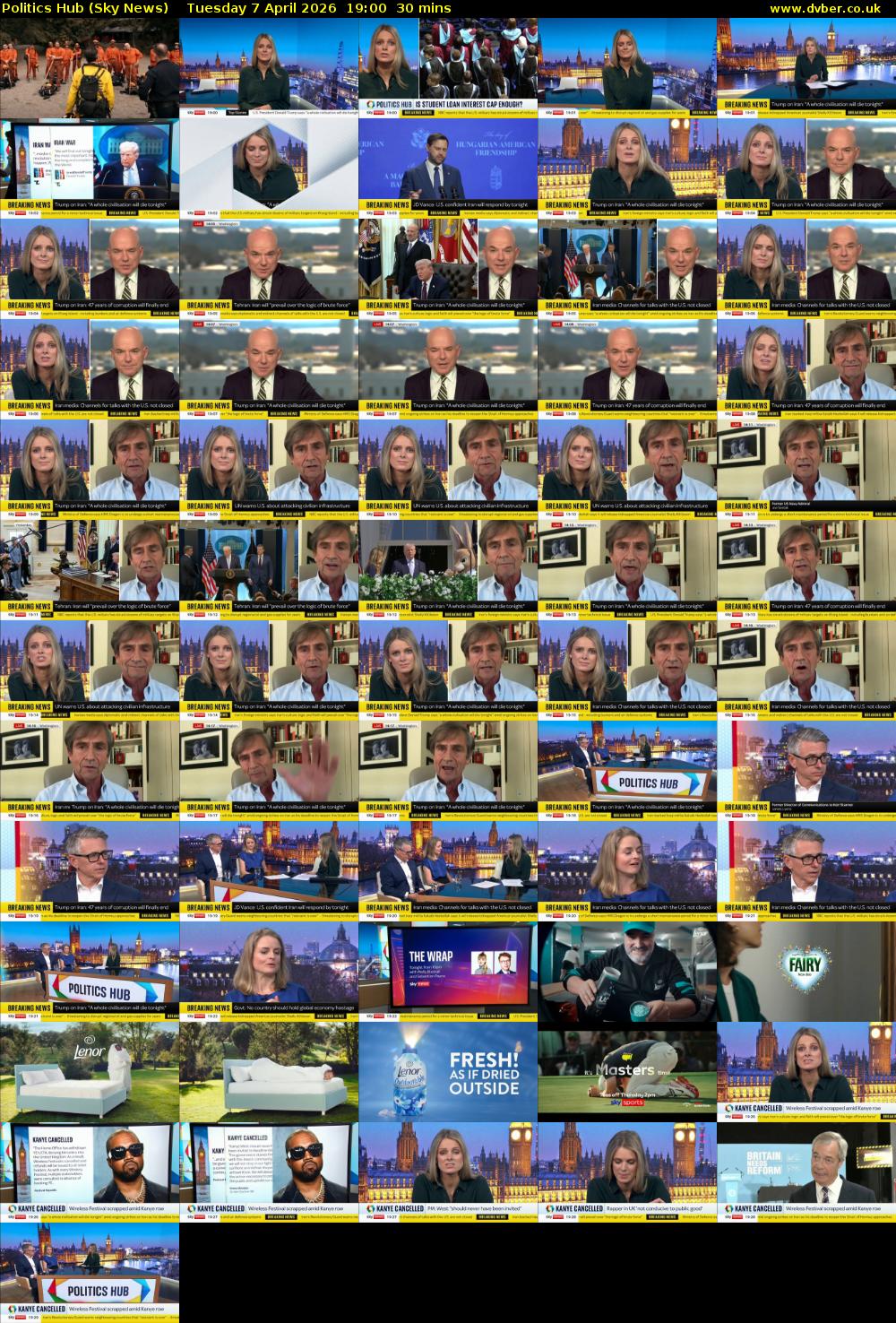 Politics Hub (Sky News) Tuesday 7 April 2026 19:00 - 19:30