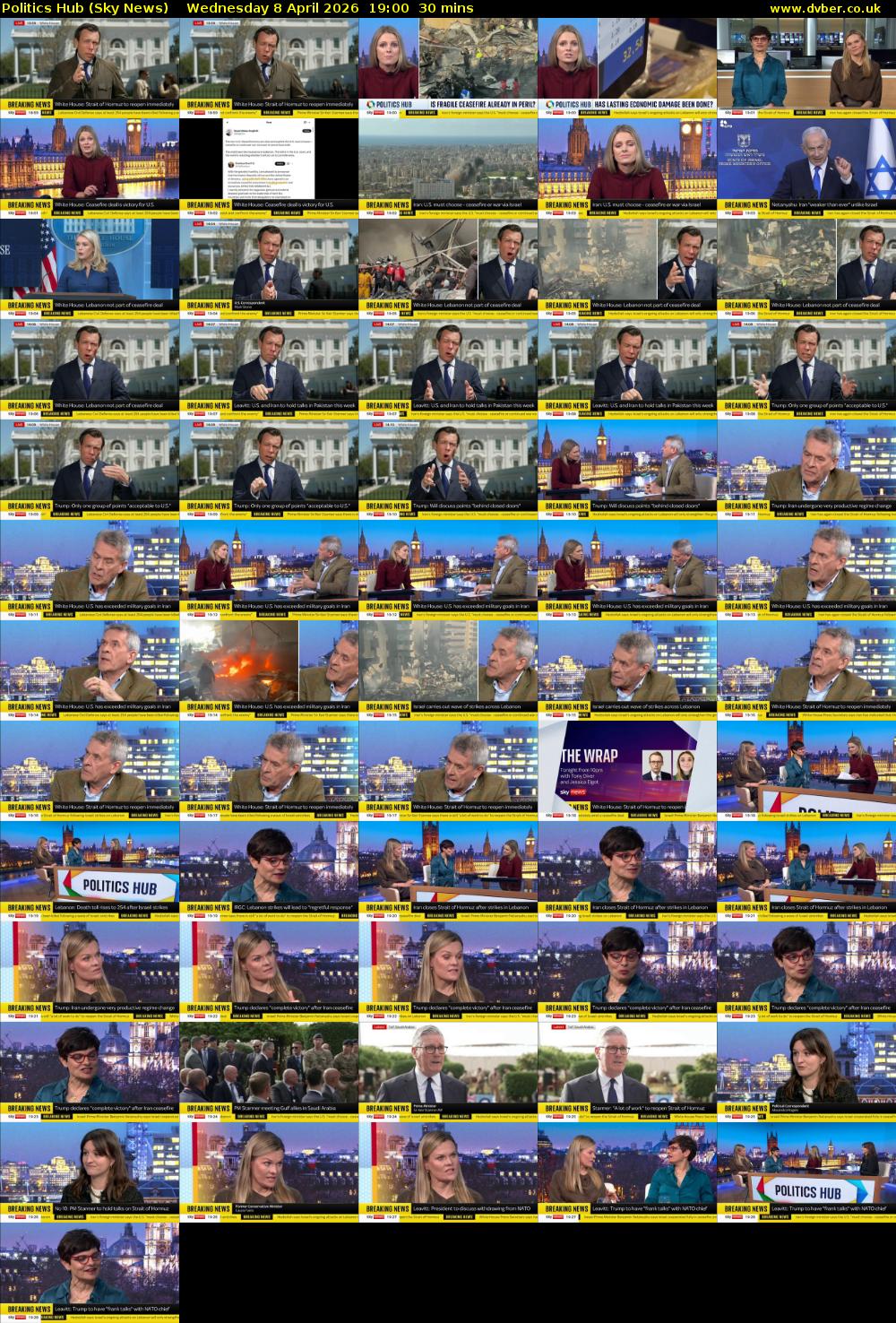 Politics Hub (Sky News) Wednesday 8 April 2026 19:00 - 19:30