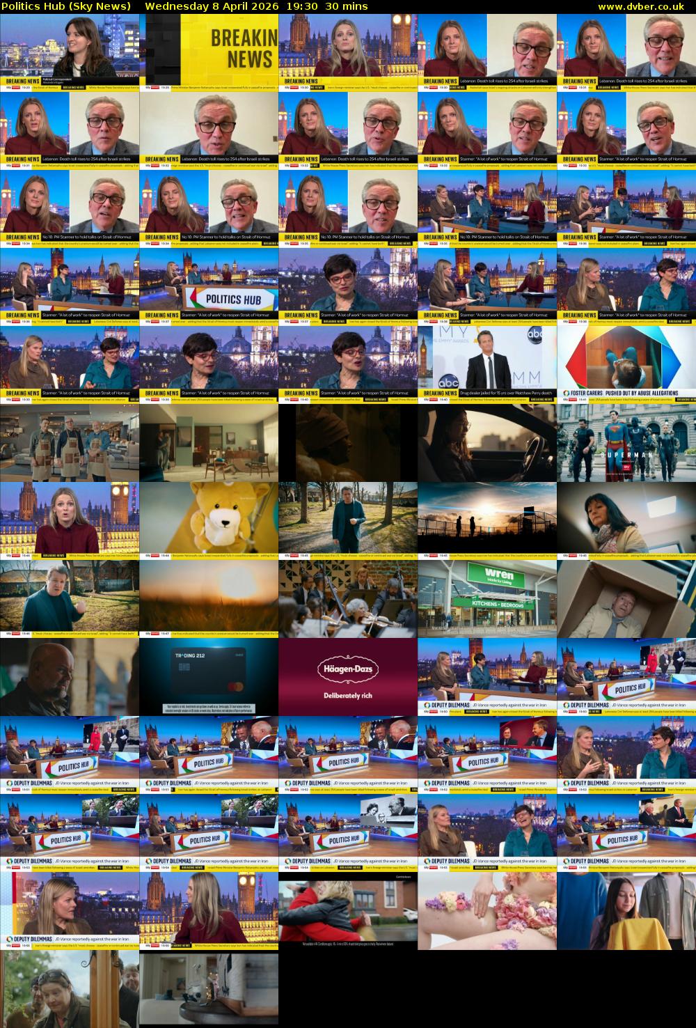 Politics Hub (Sky News) Wednesday 8 April 2026 19:30 - 20:00