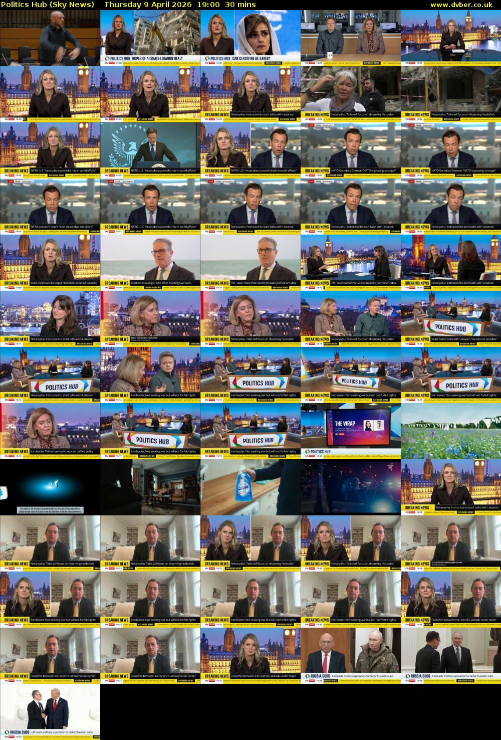 Politics Hub (Sky News) Thursday 9 April 2026 19:00 - 19:30