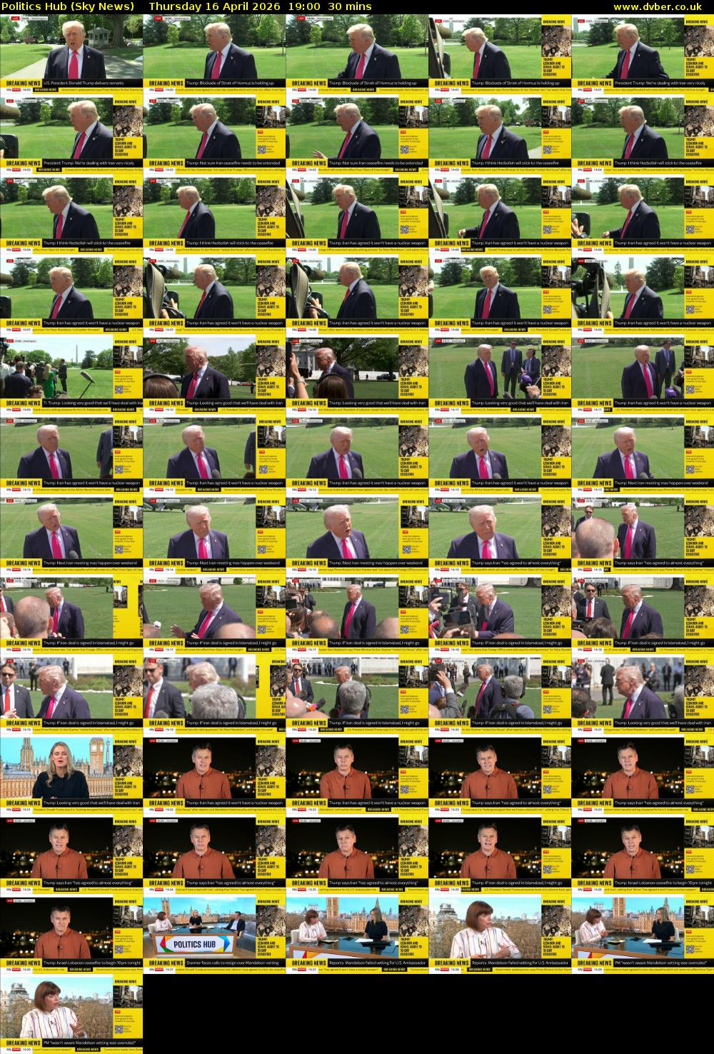 Politics Hub (Sky News) Thursday 16 April 2026 19:00 - 19:30