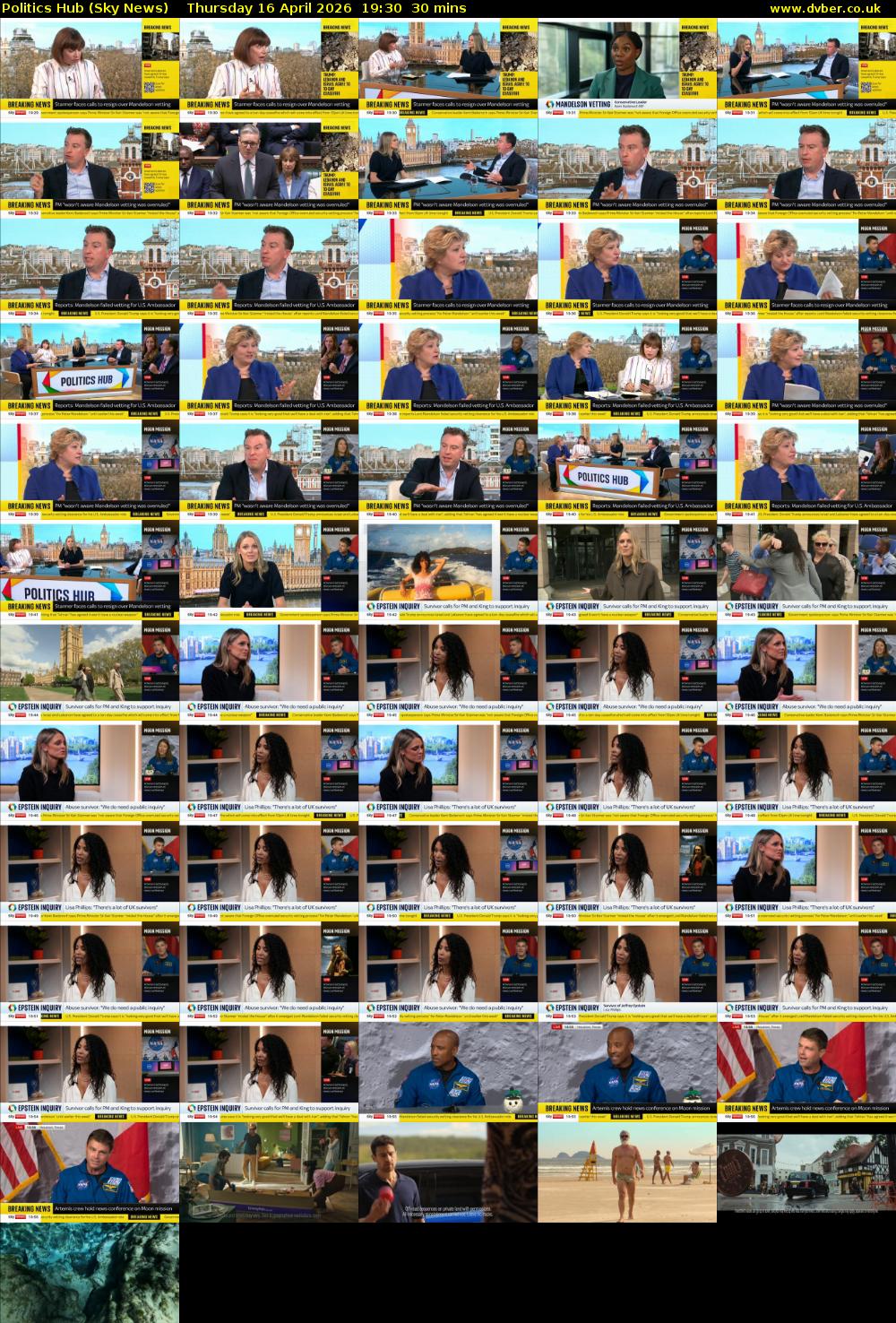 Politics Hub (Sky News) Thursday 16 April 2026 19:30 - 20:00