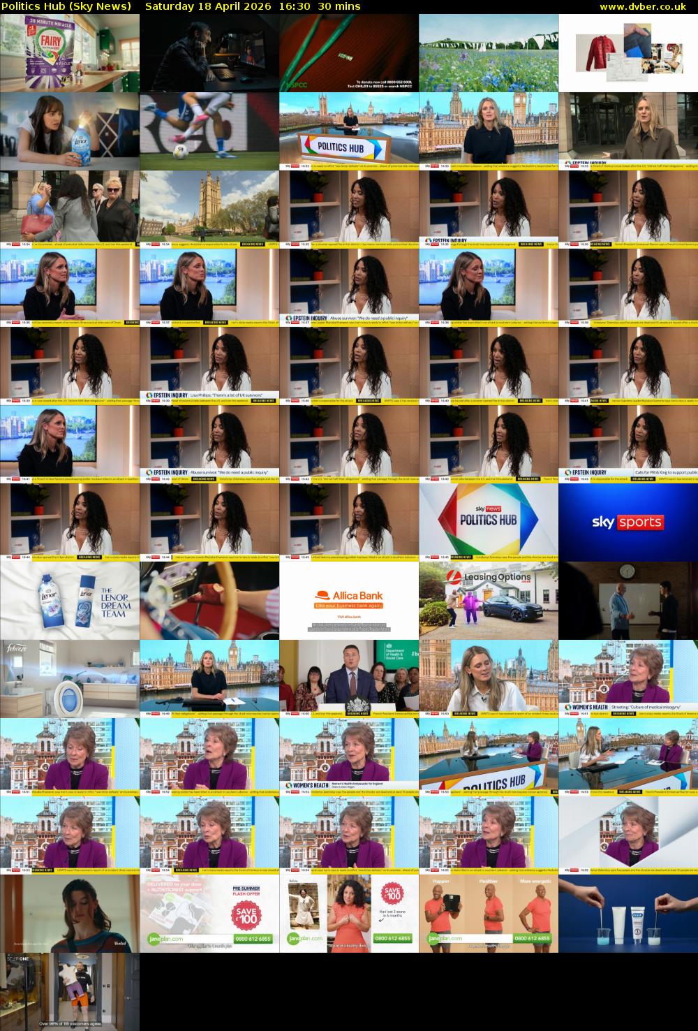 Politics Hub (Sky News) Saturday 18 April 2026 16:30 - 17:00