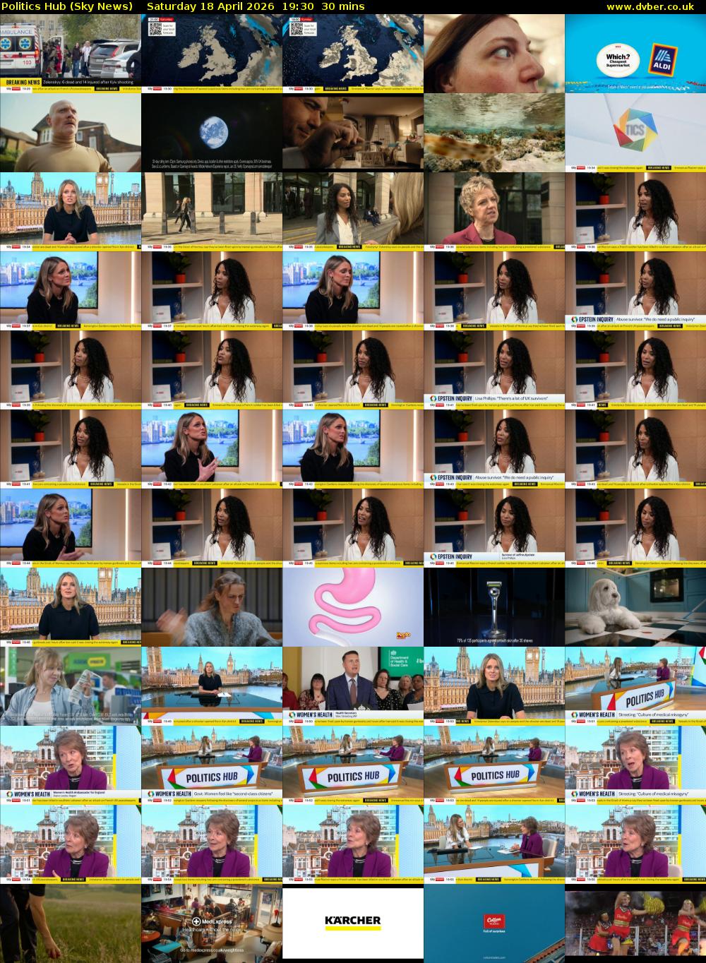 Politics Hub (Sky News) Saturday 18 April 2026 19:30 - 20:00