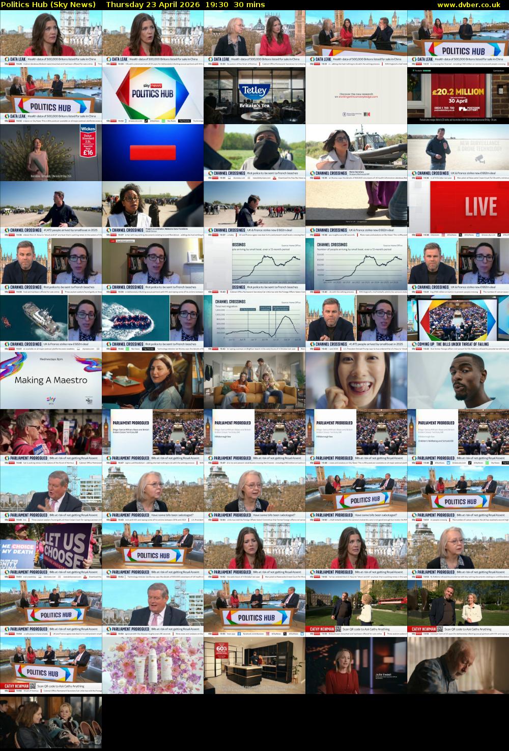 Politics Hub (Sky News) Thursday 23 April 2026 19:30 - 20:00