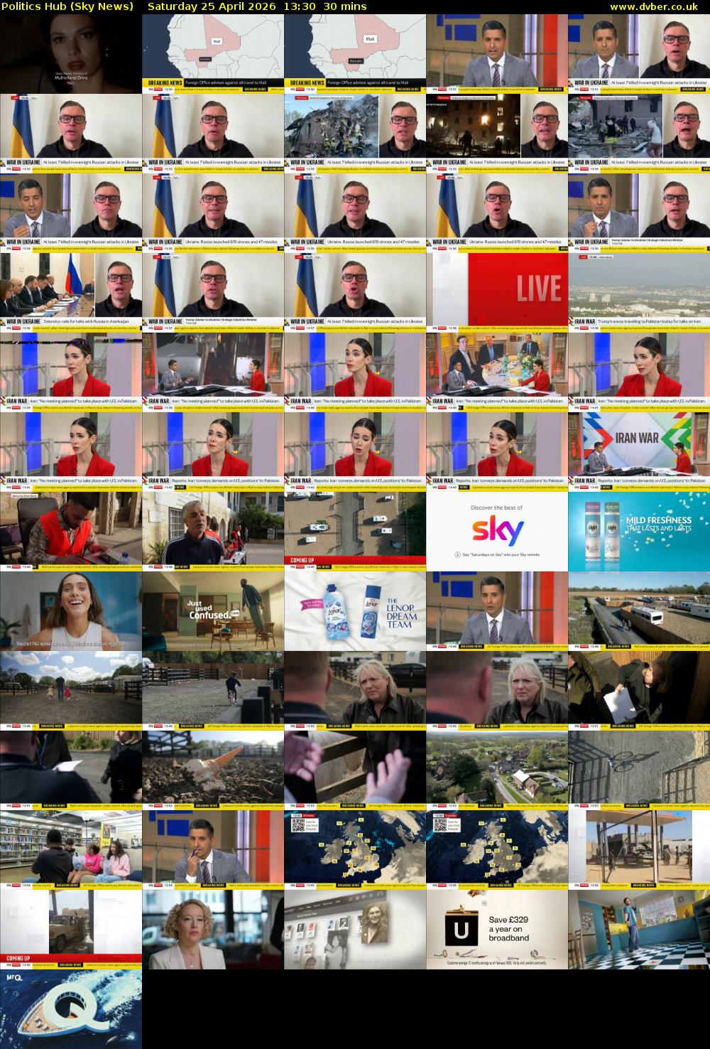 Politics Hub (Sky News) Saturday 25 April 2026 13:30 - 14:00