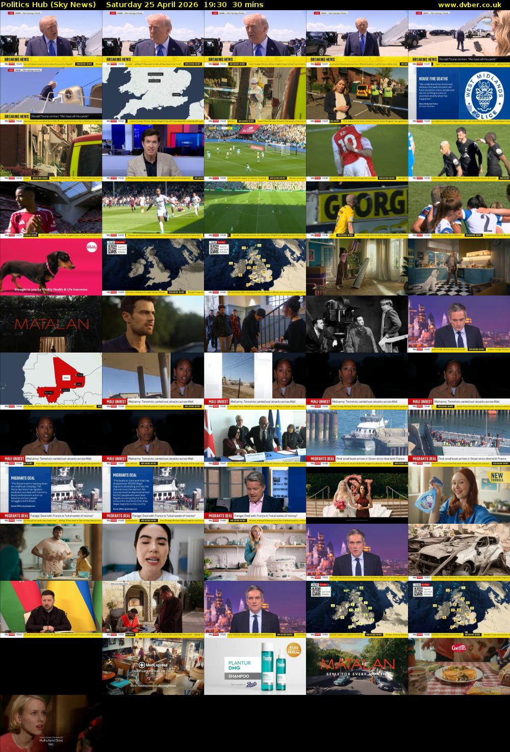 Politics Hub (Sky News) Saturday 25 April 2026 19:30 - 20:00
