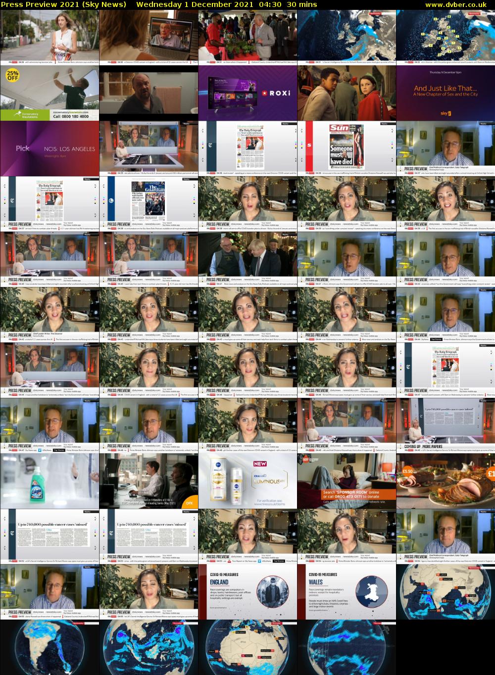 Press Preview 2021 (Sky News) Wednesday 1 December 2021 04:30 - 05:00