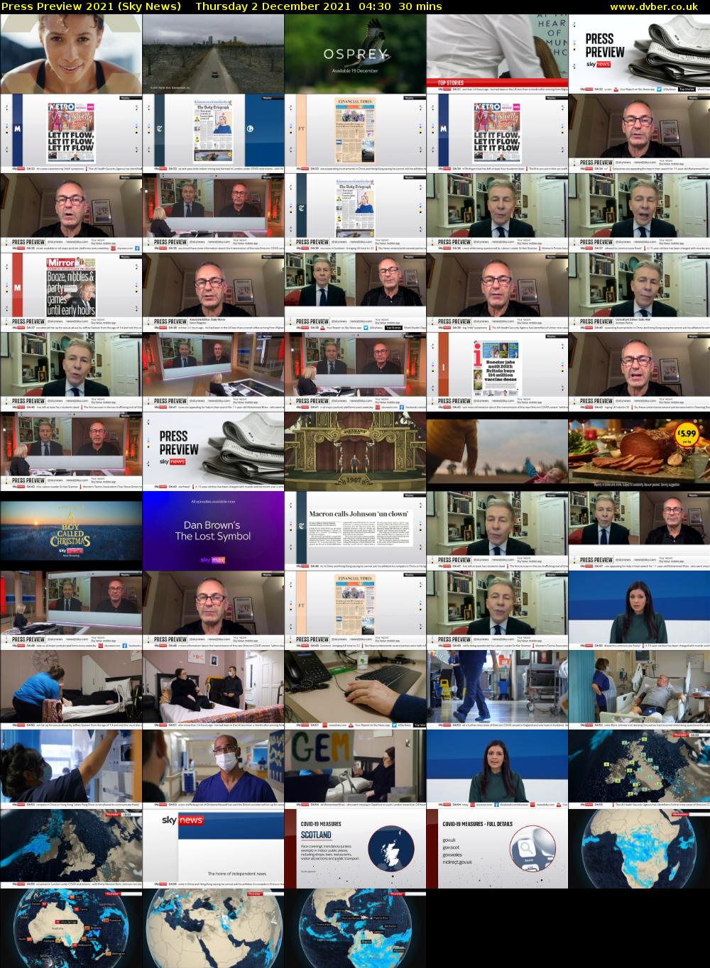 Press Preview 2021 (Sky News) Thursday 2 December 2021 04:30 - 05:00