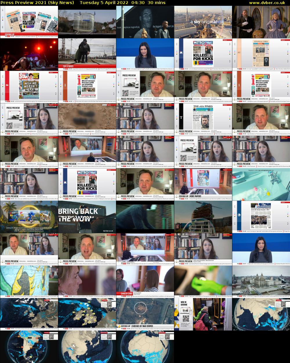 Press Preview 2021 (Sky News) Tuesday 5 April 2022 04:30 - 05:00