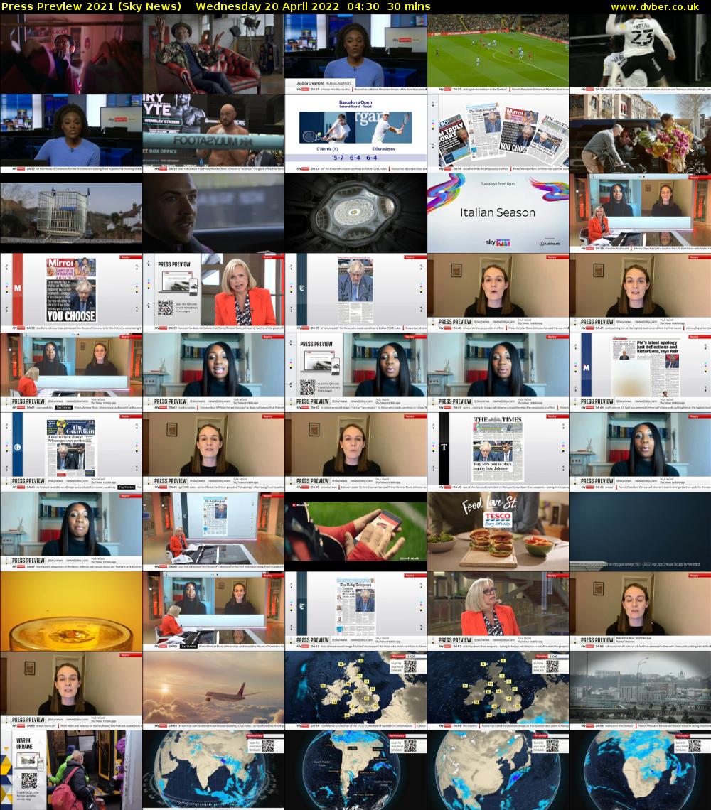 Press Preview 2021 (Sky News) Wednesday 20 April 2022 04:30 - 05:00