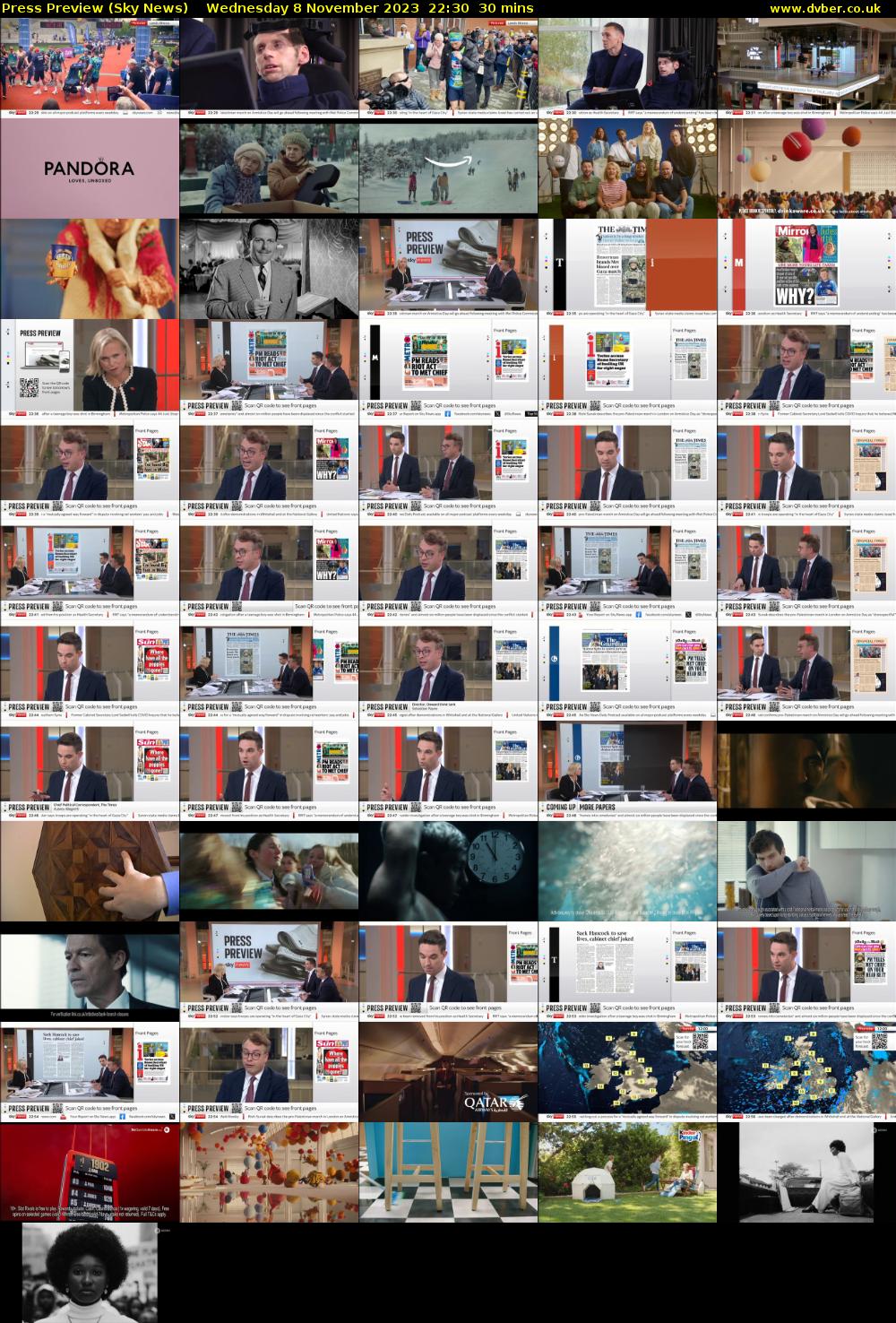 Press Preview (Sky News) Wednesday 8 November 2023 22:30 - 23:00